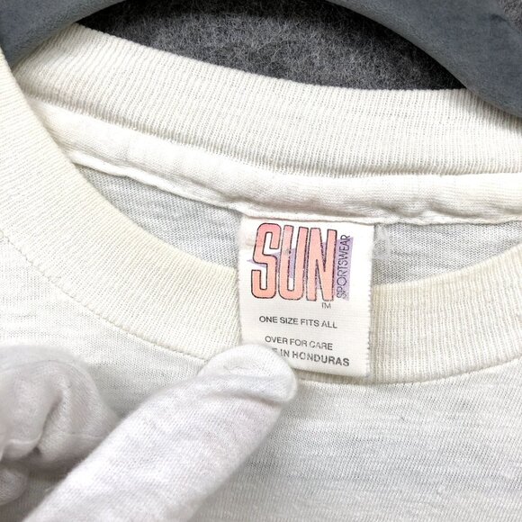 VTG T Shirt Zodiac Graphic Astrology Womens L Cut Off Cropped White Horoscope - Picture 7 of 12